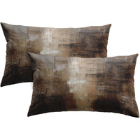 Britimes Throw Pillow Covers Modern Home Art Decor, 12 X 20 Inches Set Of 2 Abstract Oil Painting Pillowcases For Bedroom, Living Room, Cushion Couch Sofa, Brown Grey Beige