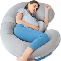 Queen Rose Pregnancy Pillows - E Shaped Pregnancy Pillows For Sleeping, With Pregnancy Wedge Pillows For Belly Support, 60 Inch Maternity Body Pillow, Breathable Jersey Cover,Grey