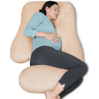 Moon Park Pregnancy Pillows For Sleeping - U Shaped Full Body Maternity Pillow With Removable Cover - Support For Back, Legs, Belly, Hips - 65 Inch - Brown