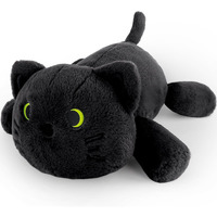 Ffxiong 22 Inch 4 Lbs Big Weighted Stuffed Animal Black Cat Throw Pillow Soft Body Doll Cute Giant Weighted Cat Plush Toy Gift For Kids Girls Boys Birthday Valentines