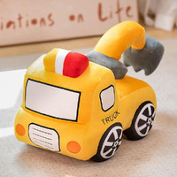 Xiyuan Red School Bus Plush Toy Car Cute Cartoon Pillow Stuffed Van Car Cushion Plush Car Gift Cushion Children's Birthday Party Gift (11X7X6Inch)
