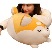 Tongsong Plush Husky Stuffed Animal Dog Hugging Pillow Cuddly Plushie Toy Huggable Anime Husky Gifts For Kids And Lovers In Birthday, Valentine's (Yellow, 20 Inch)