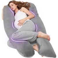 Nuliie Pregnancy Pillow For Sleeping, U Shaped Full Body Pillow Pregnancy Pillows, Maternity Pillow Support For Back, Hips, Legs For Pregnant Women, With Washable Velvet Cover (Grey)