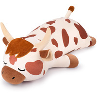 30'' Giant Spotted Highland Cow Plush Stuffed Animal-Cute Spotted Highland Cow Plush Body Pillow Plushies, Large Sleeping Cow Stuffed Animal Big Plushie Toy, Birthday Gifts For Kids Girls Boys