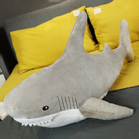 Ophrbu Plush Shark Toy Pillow, Shark Plushies Pillow Large, Comfortable Sleep Pillow Back Cushion, Kids Room Decoration, Bedtime Gift For Boys And Girls. 1 Piece (31.5Inch, Grey)