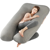 Amagoing Pregnancy Pillows With Cooling Cover, U-Shape Full Body Pillow For Sleeping, Support For Back, Legs, Belly, Hips For Pregnant Women, Maternity Pillow For Adults, Dark Grey Cooling