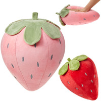 Juexica 2 Pcs Strawberry Pillow Fruit Plush Pillow 15.7 Inch 9.8 Inch Soft Kawaii Strawberry Bedroom Decor Aesthetic Cute Berry Decor For Room Home Birthday Gifts(Red