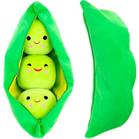 Giant Peas In A Pod Plush Toy Pea Pod Pillow Cute Pea Stuffed Toys Plant Doll Various Sizes (Green Beans,27.5''/70Cm)