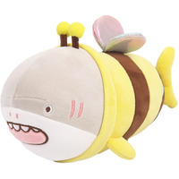Arelux 10In Bee Plush Pillow Stuffed Animal,Fuzzy Yellow Honeybee Shark Plushie Doll Pillow,Stuffed Shark Pillow,Soft Anime Bee Pillow Toy Friends Family Member