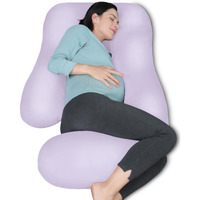 Moon Park Pregnancy Pillows For Sleeping - U Shaped Full Body Maternity Pillow With Removable Cover - Support For Back, Legs, Belly, Hips - 57 Inch Pregnancy Pillow For Women - Purple