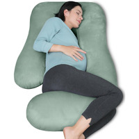 Moon Park Pregnancy Pillows For Sleeping - U Shaped Full Body Maternity Pillow With Removable Cover - Support For Back, Legs, Belly, Hips - 65 Inch - Green