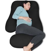 Moon Park Pregnancy Pillows For Sleeping - U Shaped Full Body Maternity Pillow With Removable Cover - Support For Back, Legs, Belly, Hips - 65 Inch - Black