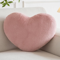 Xiashrk Heart Pillow (Grey Pink, Mini 12.9""X9.8"")