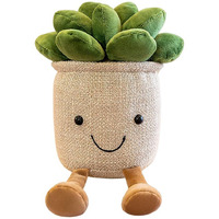 Xzjmy 1Pack Succulents Plush Toy,Potted Plant Stuffed Plush Pillow Decoration,Cute Plants Plush Toy, Plush Toys Gift For Kids Girls (Khaki,Succulents)
