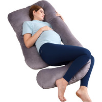 Rely+ Gynaecologist Endorsed U Shaped Full Body Maternity Pillow For Sleeping - Unbreakable Zipper & Removable Cover - Support For Legs, Belly, Back & Side Sleeping, Grey