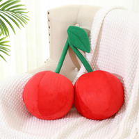 Beeveer Decorative Cute Cherry Plush Pillow Kawaii Fruit Stuff Hugging Plushies Gift Soft Novelty Pillow Cushion Seat Decor For Kids Girl Home