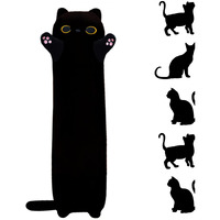 Rexinc Long Black Cat Plush Body Pillow,43.32'' Giant Kawaii Black Cat Plush Kitten Plush Sleeping Pillow Soft Cat Big Stuffed Animals Sofa Pillow Toys Gift For Kids
