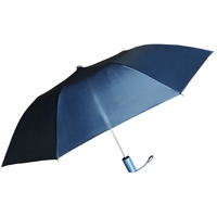 Compact Umbrella - Navy Blue - Great for Travel - Lightweight - 41" Canopy - 20.5" Long When Open - Push Button Auto - Polyester - Flat Top