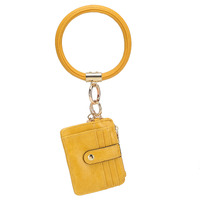 MKF collection Jordyn Vegan Leather Bracelet Keychain with a credit card Holder by Mia k(D0102HI144g)