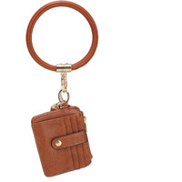 MKF collection Jordyn Vegan Leather Bracelet Keychain with a credit card Holder by Mia k(D0102HI1447)