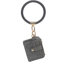 MKF collection Jordyn Vegan Leather Bracelet Keychain with a credit card Holder by Mia k(D0102HI14U7)