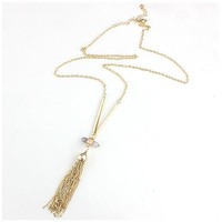 Violeta Necklace With Crystal Pendant And Trendy Tassels