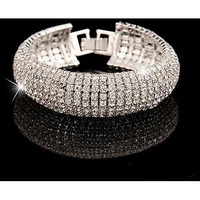 Glamour Girl Crystal Bangle Cuff Bracelet