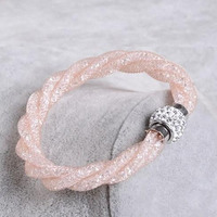 Rope Bracelet a Wire Mesh with Tiny Crystal loaded to form a Halo