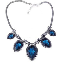 BeYOUtiful Crystal And Antique Silver Style Statement Necklace