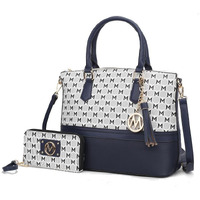 MKF Collection Saylor Circular Print Women Tote Bag & Wristlet Wallet by Mia k