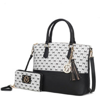 MKF Collection Saylor Circular Print Women Tote Bag & Wristlet Wallet by Mia k