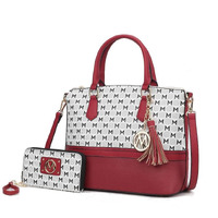 MKF Collection Saylor Circular Print Women Tote Bag & Wristlet Wallet by Mia k