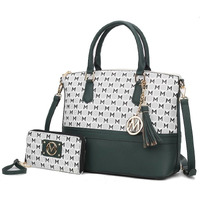 MKF Collection Saylor Circular Print Women Tote Bag & Wristlet Wallet by Mia k