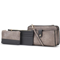 MKF Collection Muriel Vegan Leather Women Crossbody Bag with Card holder and Small Pouch by Mia k