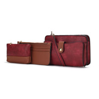 MKF Collection Muriel Vegan Leather Women Crossbody Bag with Card holder and Small Pouch by Mia k