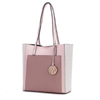 MKF Collection Leah Vegan Leather color block Women Tote Bag by Mia k