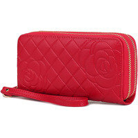 MKF Collection Honey Genuine Leather Quilted Flower Embossed Women Wristlet Wallet by Mia K