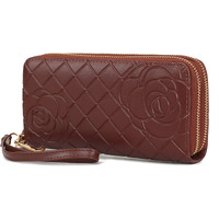 MKF Collection Honey Genuine Leather Quilted Flower Embossed Women Wristlet Wallet by Mia K