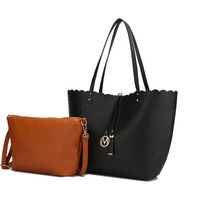MKF Collection Amahia Vegan Leather Women Reversible Shopper Tote Bag with Crossbody Pouch by Mia K