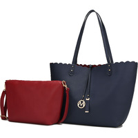 MKF Collection Amahia Vegan Leather Women Reversible Shopper Tote Bag with Crossbody Pouch by Mia K