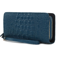 MKF Collection Eve Genuine Leather Crocodile Embossed Women Wristlet Wallet by Mia K