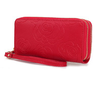 MKF Collection Ellie Genuine Leather Flower Embossed Women Wristlet Wallet by Mia K