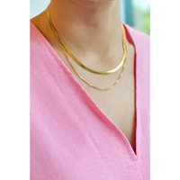 Layered Herringbone Chain Necklace