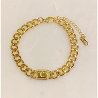 Uptown Cuban Chain Initial Bracelet