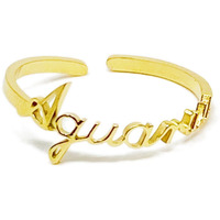 Scripted Zodiac Ring