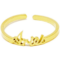 Scripted Zodiac Ring