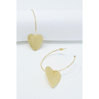No Games Heart Hoop Earrings