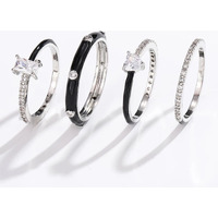 Pastel Glam Ring Set Of 4