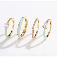 Pastel Glam Ring Set Of 4