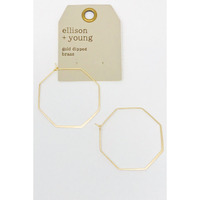 Smaller Stylish Octagon Wire Hoop Earrings